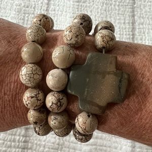 Set of three stone bracelets
